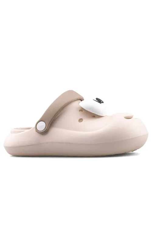 Ekru Emoji Günlük Bahçe Sahil Plaj Kreş Unisex Çocuk Terlik & Sandalet