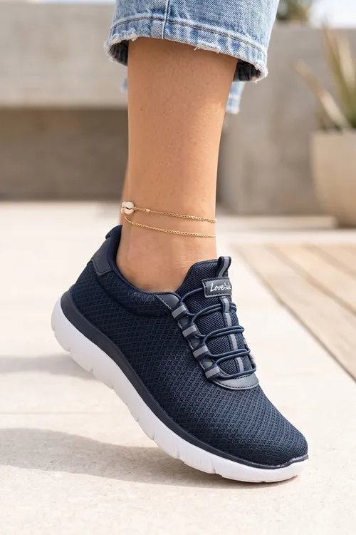 Lacivert Günlük Sneaker Unisex Yazlık Fileli Spor Ayakkabı