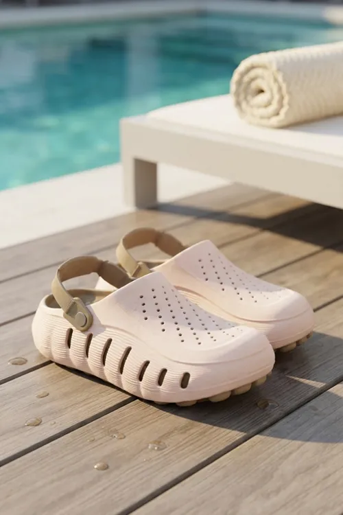 Ekru Kum Günlük Sahil Havuz Plaj Terliği Eva Unisex Terlik & Sandalet