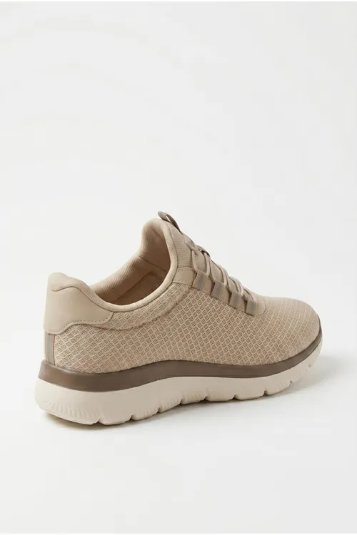 Bej Kadın Günlük Sneaker Yazlık Fileli Spor Ayakkabı
