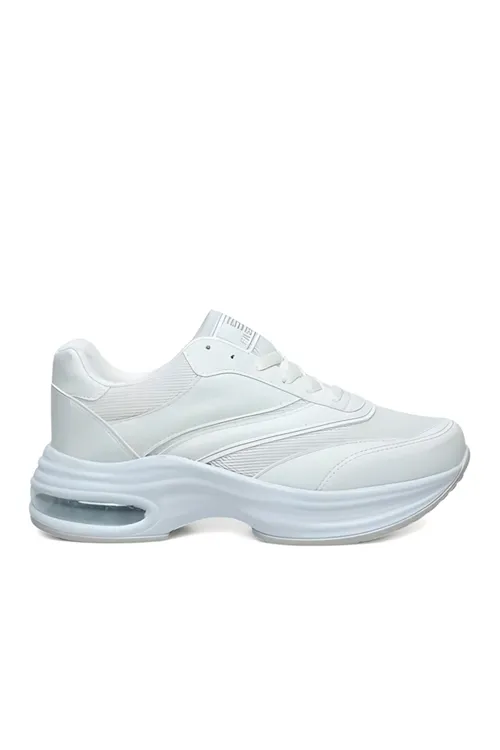 Kadın Beyaz Anorak Konforlu Hafif Sneaker Günlük Koşu Spor Ayakkabı