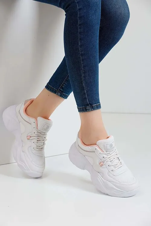 Beyaz Rahat Kalın Taban Kadın Sneaker Günlük Spor Ayakkabı
