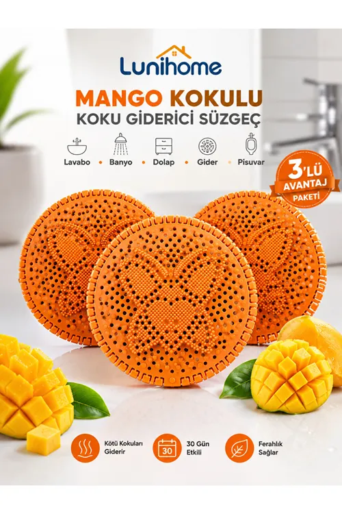 Koku Giderici |3 Adet Mango Çok Amaçlı,Banyo,Tuvalet,Pisuvar,Lavabo - 30 Gün Ferahlık |Mini,Mango Kokulu