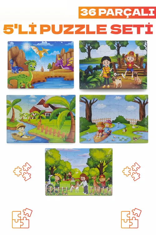 36 Parçalı x 5'li Puzzle Seti – 2‑3 Yaş Eğitsel Oyun Kaliteli Ürün