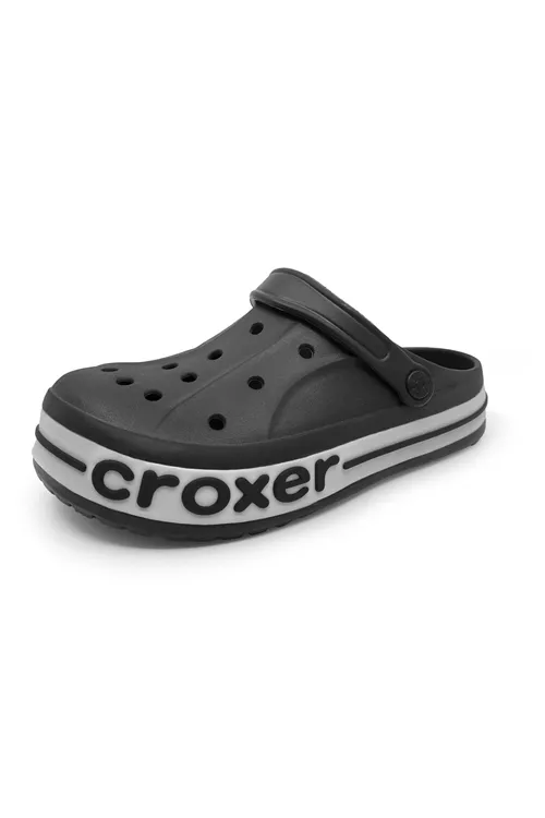 Croxer Siyah Unisex Ortopedik Doktor Aşçı Hastane Plaj ve Günlük Ev Terliği