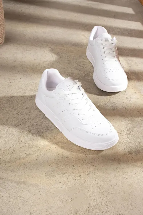 Beyaz Unisex Hafif Taban Günlük Yürüyüş Rahat Sneaker Spor Ayakkabı