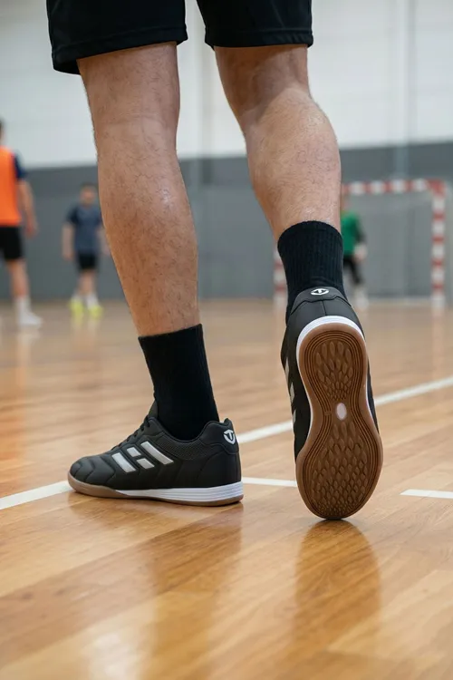 Siyah Unisex Salon Futbol Futsal Ayakkabısı Kaymaz Kauçuk Spor Ayakkabı