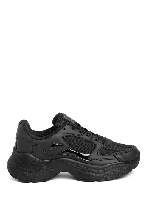 Siyah Kadın Rahat Konforlu Günlük Sneaker Yürüyüş Spor Ayakkabısı