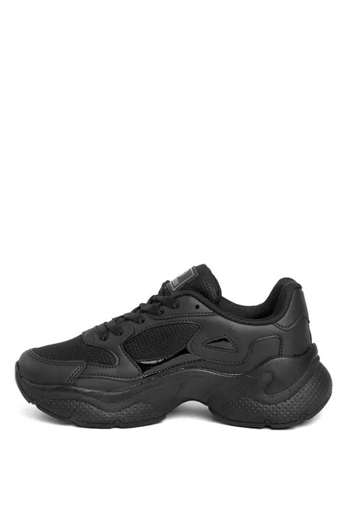 Siyah Kadın Rahat Konforlu Günlük Sneaker Yürüyüş Spor Ayakkabısı