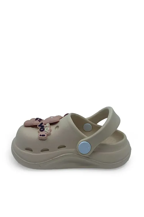 Bej Ayıcıklı Unisex Çocuk Terlik&Sandalet