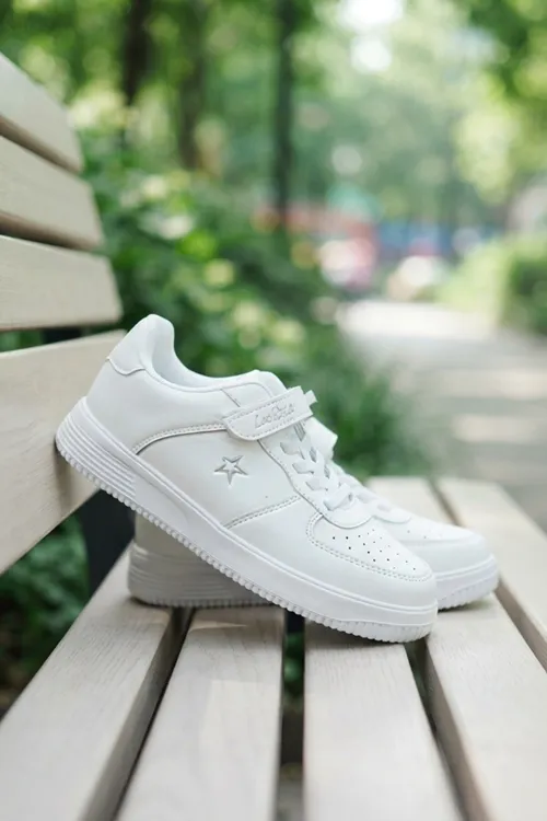 Beyaz Günlük Sneaker Cırtlı Unisex Çocuk Spor Ayakkabı
