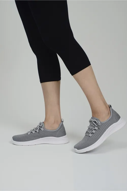 Gri Fileli Yazlık Günlük Kadın Spor Ayakkabı Sneaker