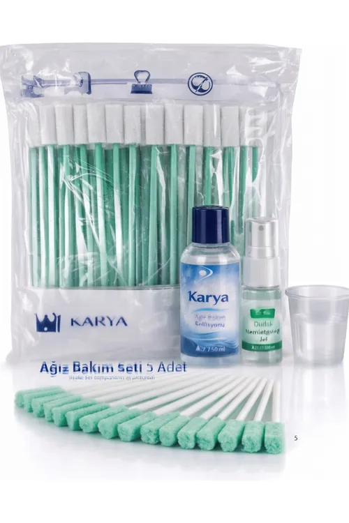Profesyonel Hasta Bakım ve Hijyen Seti (4'lü Avantaj Paketi) Ağız Bakım - Perine Havlu - Köpüklü Lif - Saç Yıkama Bonesi