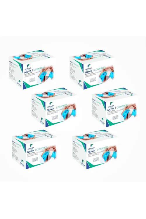Nova Nonwoven Kompres Steril 7,5cm x 7,5cm Spanç 100'lü Kutu - 6 Kutu