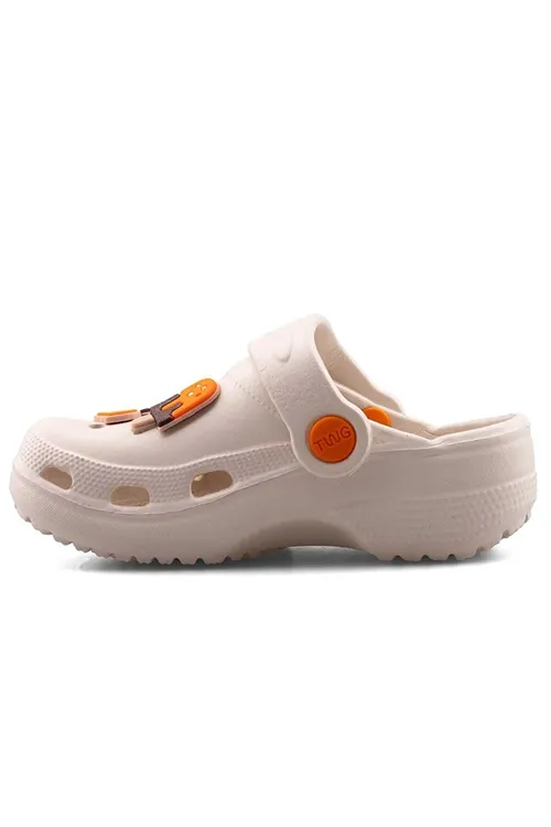 Ekru Figürlü Günlük Bahçe Sahil Plaj Kreş Unisex Çocuk Terlik&Sandalet