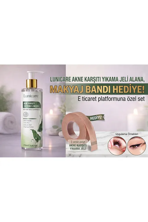 Akne Karşıtı Yüz Temizleme Jeli 250 ml + Makyaj Bandı HEDİYELİ!