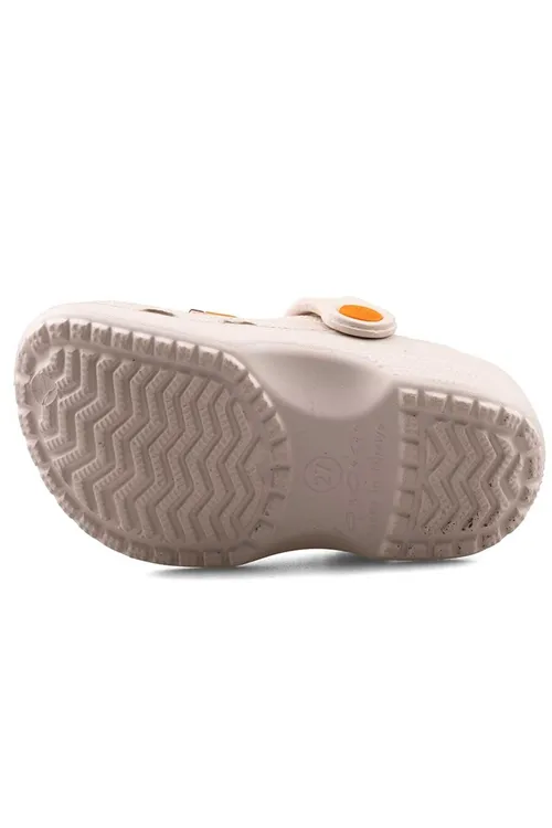 Ekru Figürlü Günlük Bahçe Sahil Plaj Kreş Unisex Çocuk Terlik&Sandalet