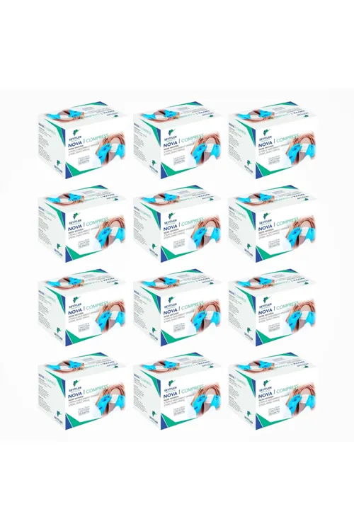 Nova Nonwoven Kompres Steril 7,5cm x 7,5cm Spanç 100'lü Kutu - 12 Kutu