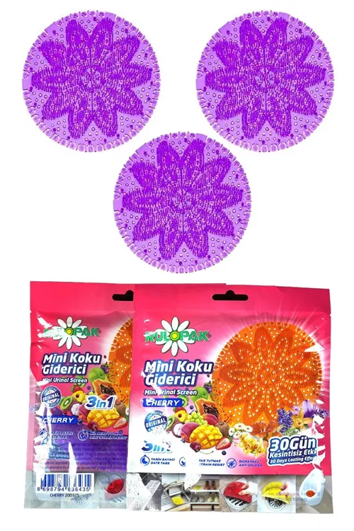 Mini Lavabo Pisuvar Süzgeci Koku Giderici (CHERRY) 3'lü Paket