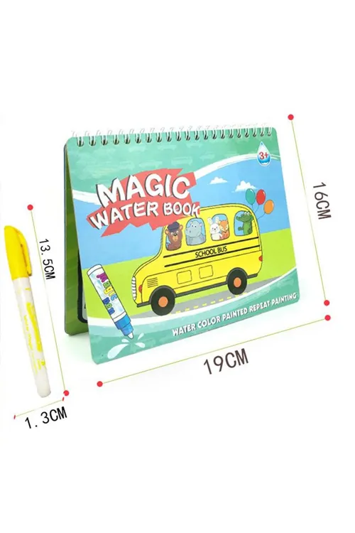Okul Servisi / School Bus Water Painting - Sihirli Özel Kalem Ile Boyama Kitabı