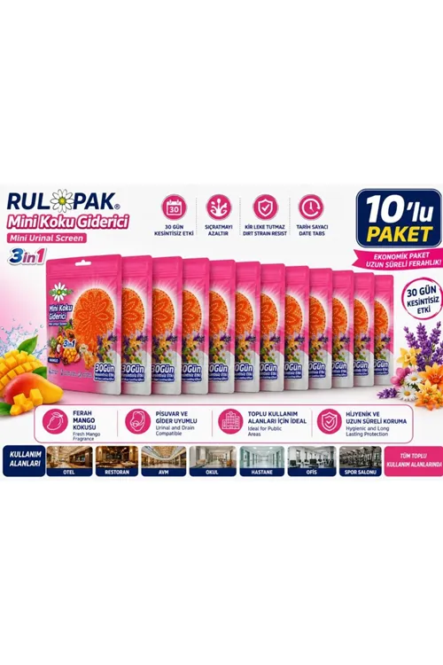 Mini Pisuvar Koku Giderici Mango Kokusu 10' lu Paket