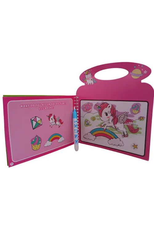 Unicorn Su Kalemi İle Sihirli Boyama Kitabı Water Painting