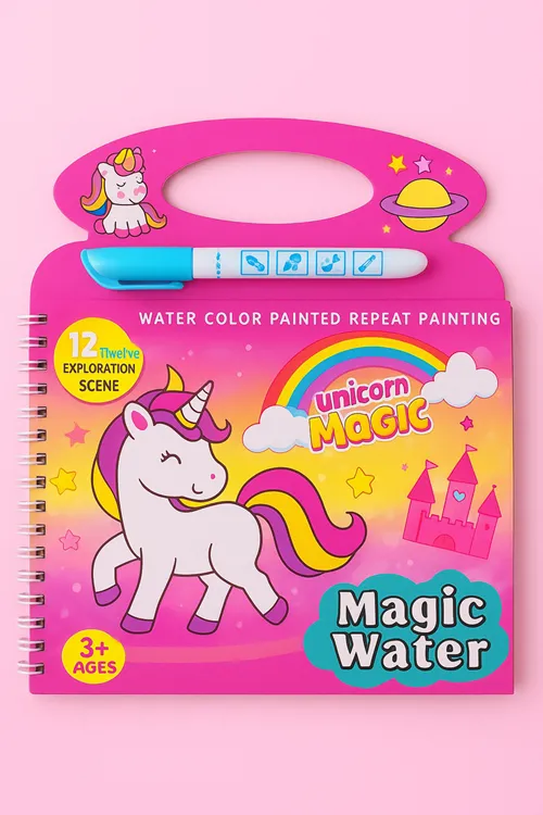 Unicorn Su Kalemi İle Sihirli Boyama Kitabı Water Painting