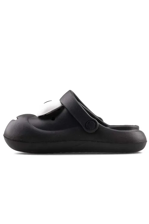 Siyah Emoji Günlük Bahçe Sahil Plaj Kreş Unisex Çocuk Terlik & Sandalet