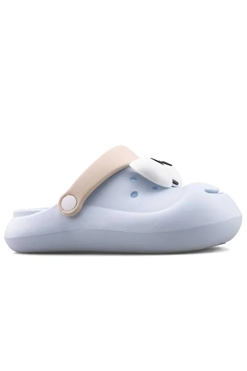 Bebe Mavi Emoji Günlük Bahçe Sahil Plaj Kreş Unisex Çocuk Terlik & Sandalet