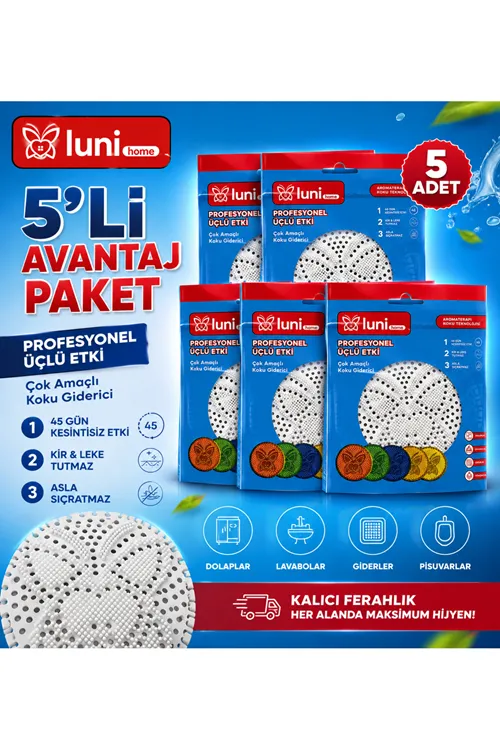 Beyaz Sabun Kokusu 5 Adet Lavabo Banyo Dolap Gider Pisuvar Süzgeci Beyaz Sabunlu Koku Giderici