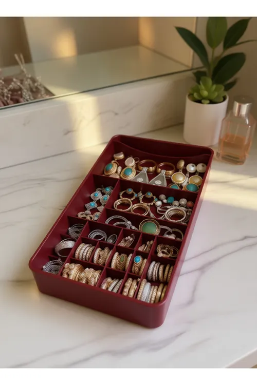Takı Kutusu Çeyiz Mücevher Düzenleyici Yüzük Küpe Kolye Seyahat Organizeri