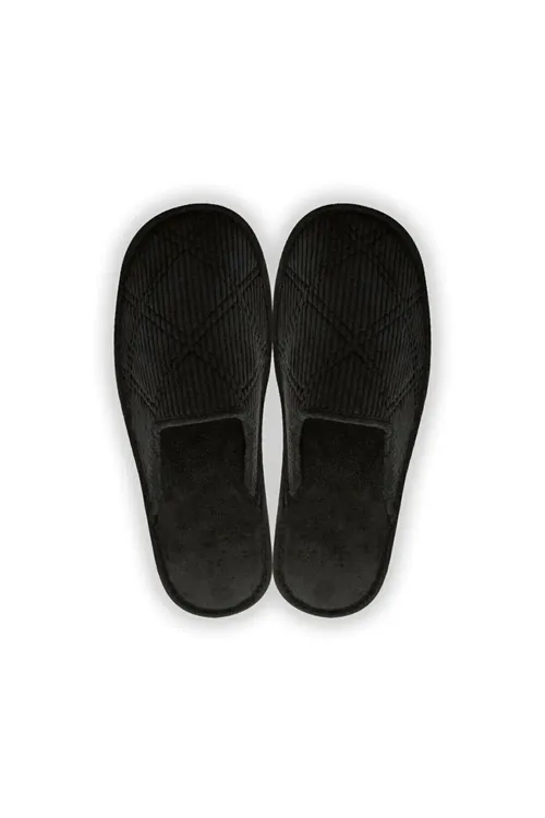 Comfort Unisex Siyah Ev Terliği Rahat Hediyelik Çeyizlik Misafir Terliği
