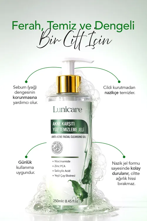 Yağlı Ve Akneye Sivilceye Eğilimli Ciltler için Yüz Temizleme Jeli 250 ml