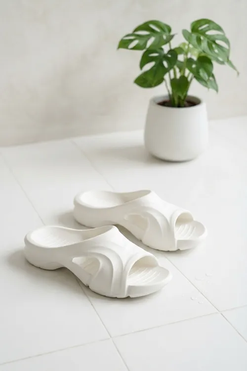 Beyaz Günlük Balkon Bahçe Havuz Plaj Terliği Unisex Terlik