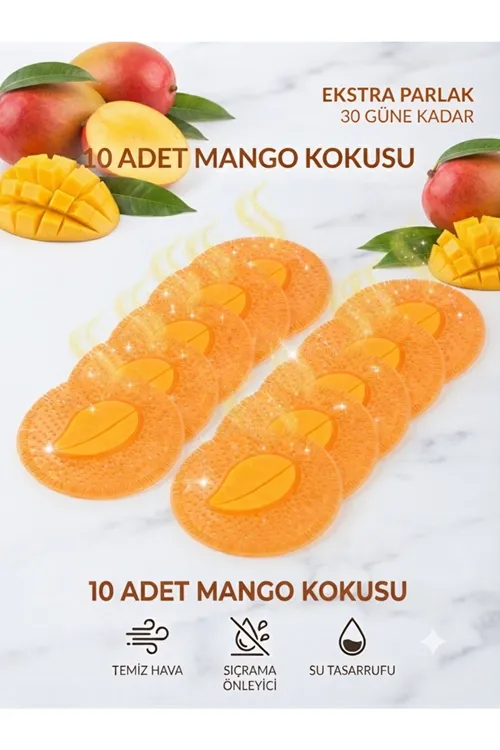 Lavabo Koku Giderici 10 Adet Mango Kokulu Süzgeç Evye Koku Önleyici Çok Amaçlı Banyo Duş Çöp Kovası Uyumlu