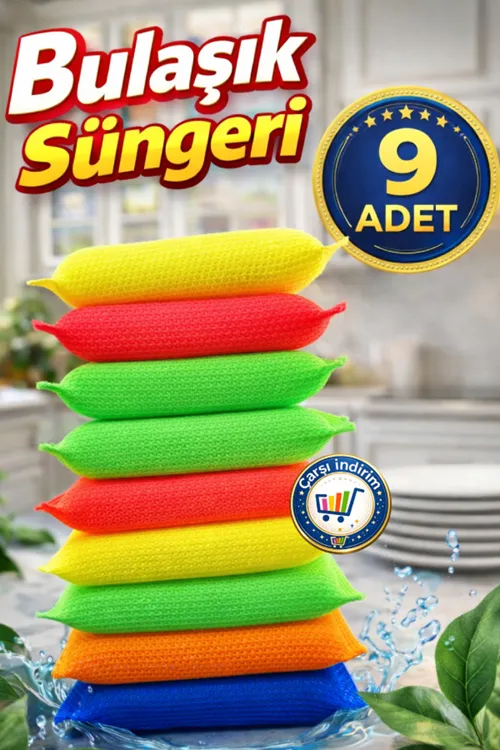 9 Adet Petek Dokulu Bulaşık Süngeri Sihirli Pratik Sünger