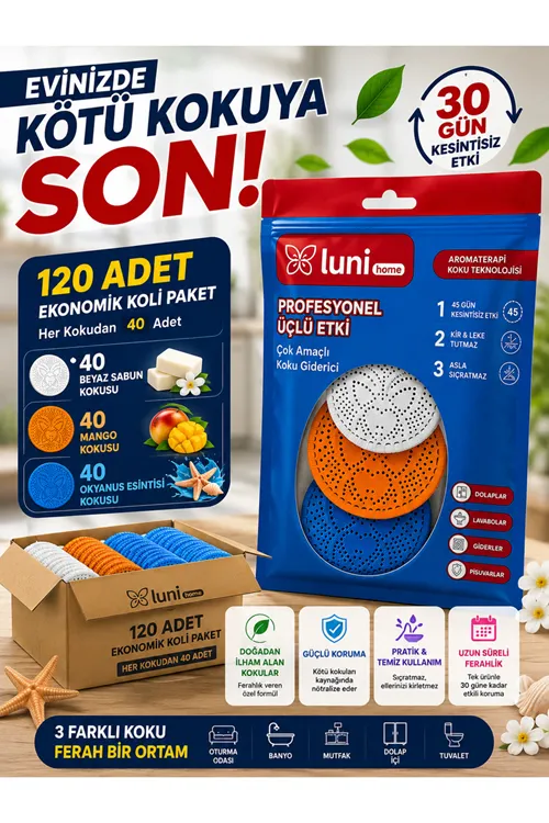 Toptan Pisuvar Lavabo Tuvalet Gider Koku Giderici 120 Adet Mango - Beyaz Sabun - Okyanus Esintisi Karma Koli