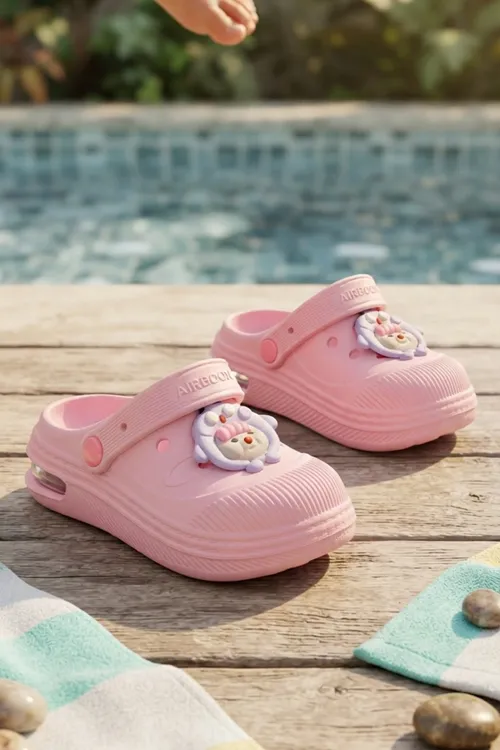 Pembe Günlük Sahil Plaj Havuz Kreş Işıklı Kız Çocuk Terlik & Sandalet