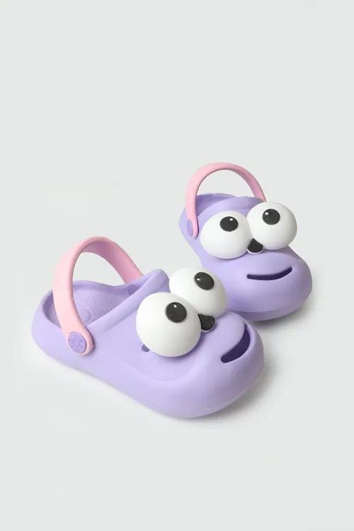 Lila Emoji Günlük Bahçe Sahil Plaj Kreş Unisex Çocuk Terlik & Sandalet