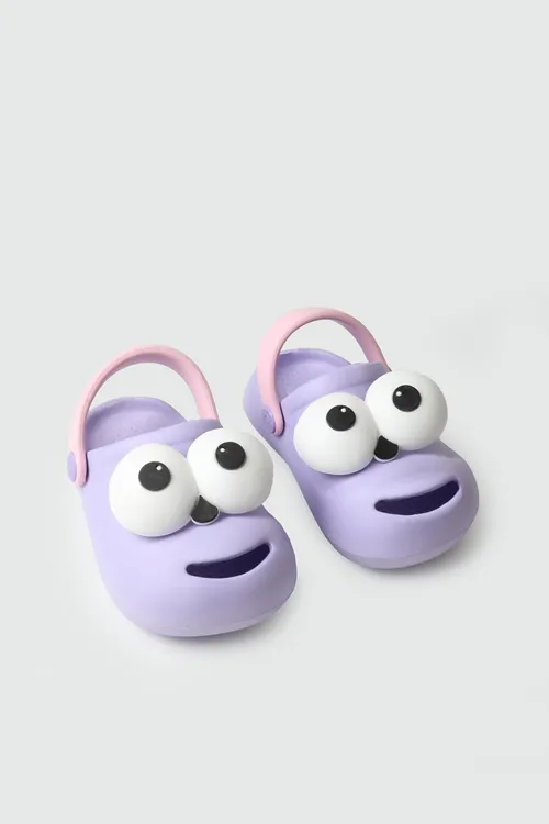Lila Emoji Günlük Bahçe Sahil Plaj Kreş Unisex Çocuk Terlik & Sandalet