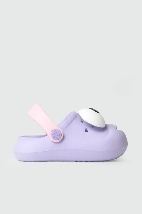 Lila Emoji Günlük Bahçe Sahil Plaj Kreş Unisex Çocuk Terlik & Sandalet
