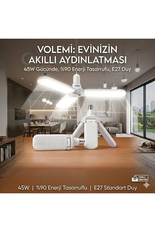 3 Kanatlı %90 tasarruflu 45w Ampul 5.000 Lümen Led Aydınlatma Beyaz Işık Led Ampul