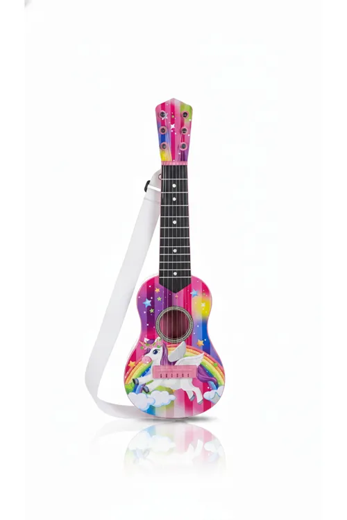 Pembe Oyuncak 6 Telli Ispanyol Gitar Unicorn My Little Pony Desenli 50 Cm.