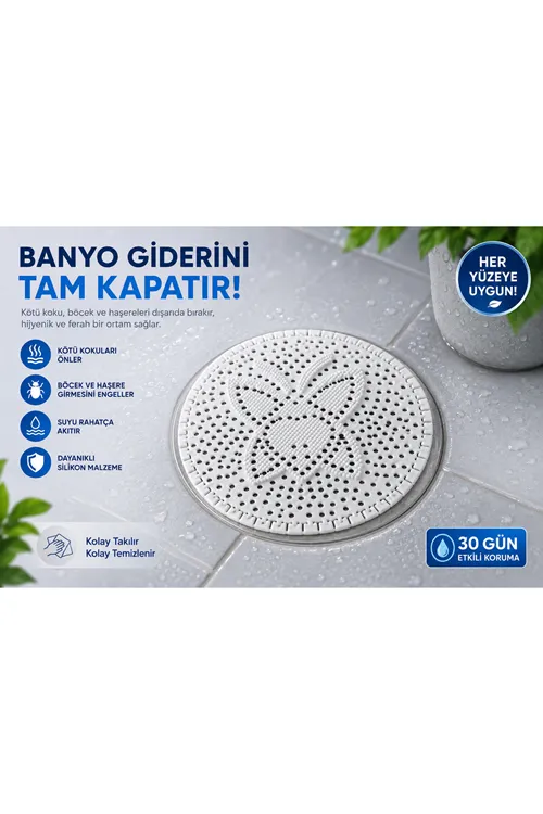 Kötü Koku Önleyici Gider Kapağı – Silikon Banyo Mutfak Balkon Lavabo Tıpası