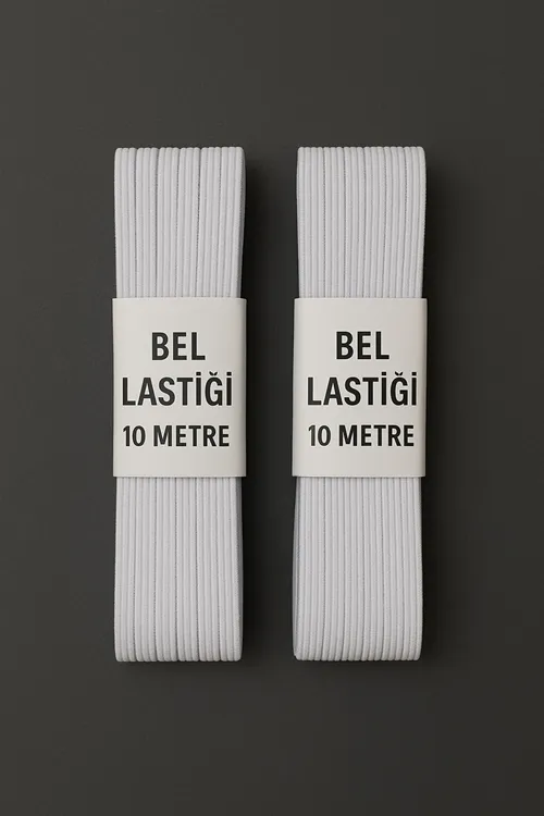 2 Adet Don Lastiği Esnek Beyaz Bel Lastiği Yassı Lastik Paça 20 Metre