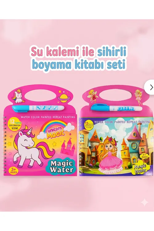 Su Kalemi İle Sihirli Boyama Kitabı 2 Adet