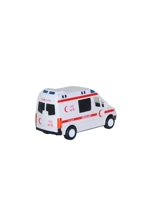 CNL-9999 Işıklı Sesli Pilli Ambulans - Beyaz Renk