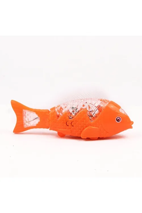 Oyuncak Pilli Işıklı Müzikli Yürüyen Renkli Balık 23 Cm