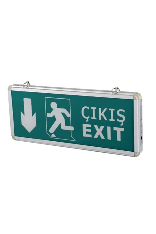 Ct-9167 Exit-acil Çıkış Levhası Aşağı Ok Ledli Çift Yönlü (( Şarjlı ))