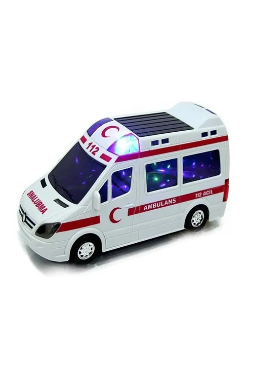 Oyuncak Büyük Boy Ambulans Pilli Sesli Işıklı Ambulans 112 Acil Araba